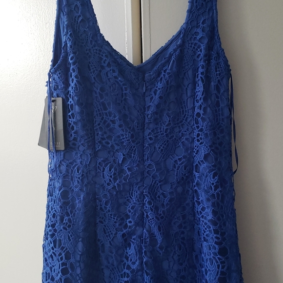 Guess Lace Bodycon Dress Blue 10 NWT - Picture 5 of 7